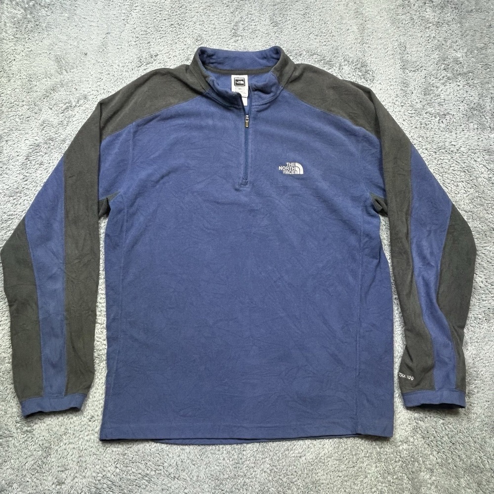 The North Face Pullover Men's M Blue TKA 100 Glacier Quarter 1/4 Zip Fleece